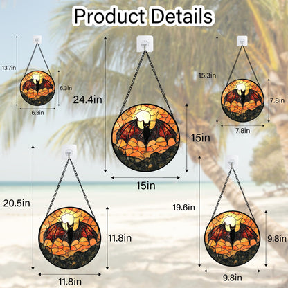 AMDERVEN Stained Glass Window Hanging, Black Bat Sun Catcher for Door Home Decor Animal Suncatcher Christmas Mother's Day Birthday Gifts for Women Men Mom and Nana 9.8 in
