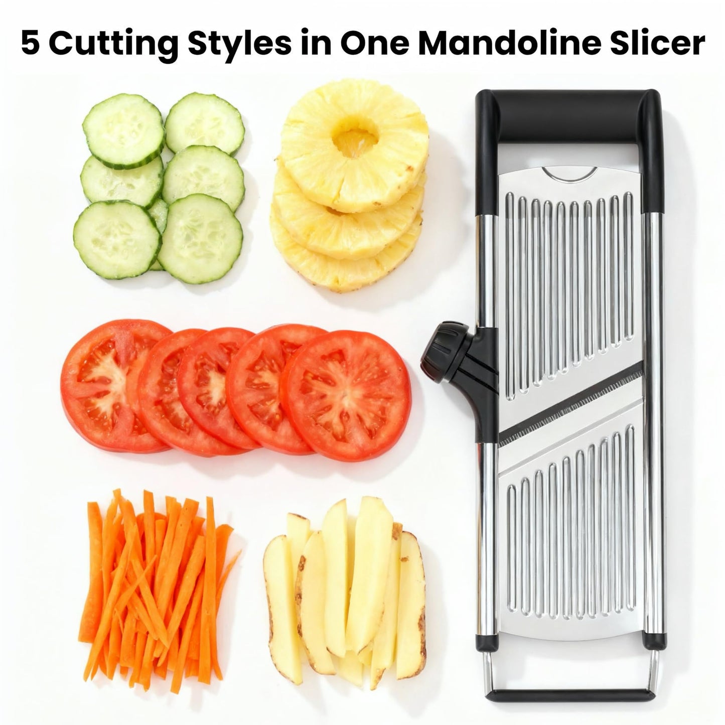 Professional Mandoline Slicer for Kitchen, Adjustable Vegetable Slicer Stainless Steel Mandoline Food Slicer with Julienne Cutter, Safe Vegetable Slicer