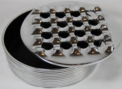 Aluminum Metal Cigar Ashtray with Lid For Men-Durable handcrafted 16 Holes Grid Design Cigar Ash Tray for indoor and outdoor - Wind Resistant Round Ashtray for Cigars to Cigarillos (SILVER)