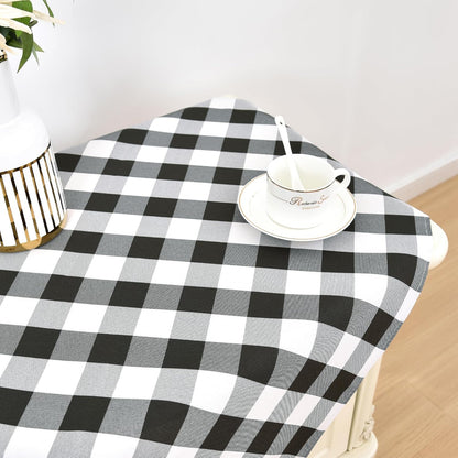 2 Pack 24x24 Inch Wolkemer Small Square Tablecloth Farmhouse Checkered Black and White Gingham Nightstand Table Cloth