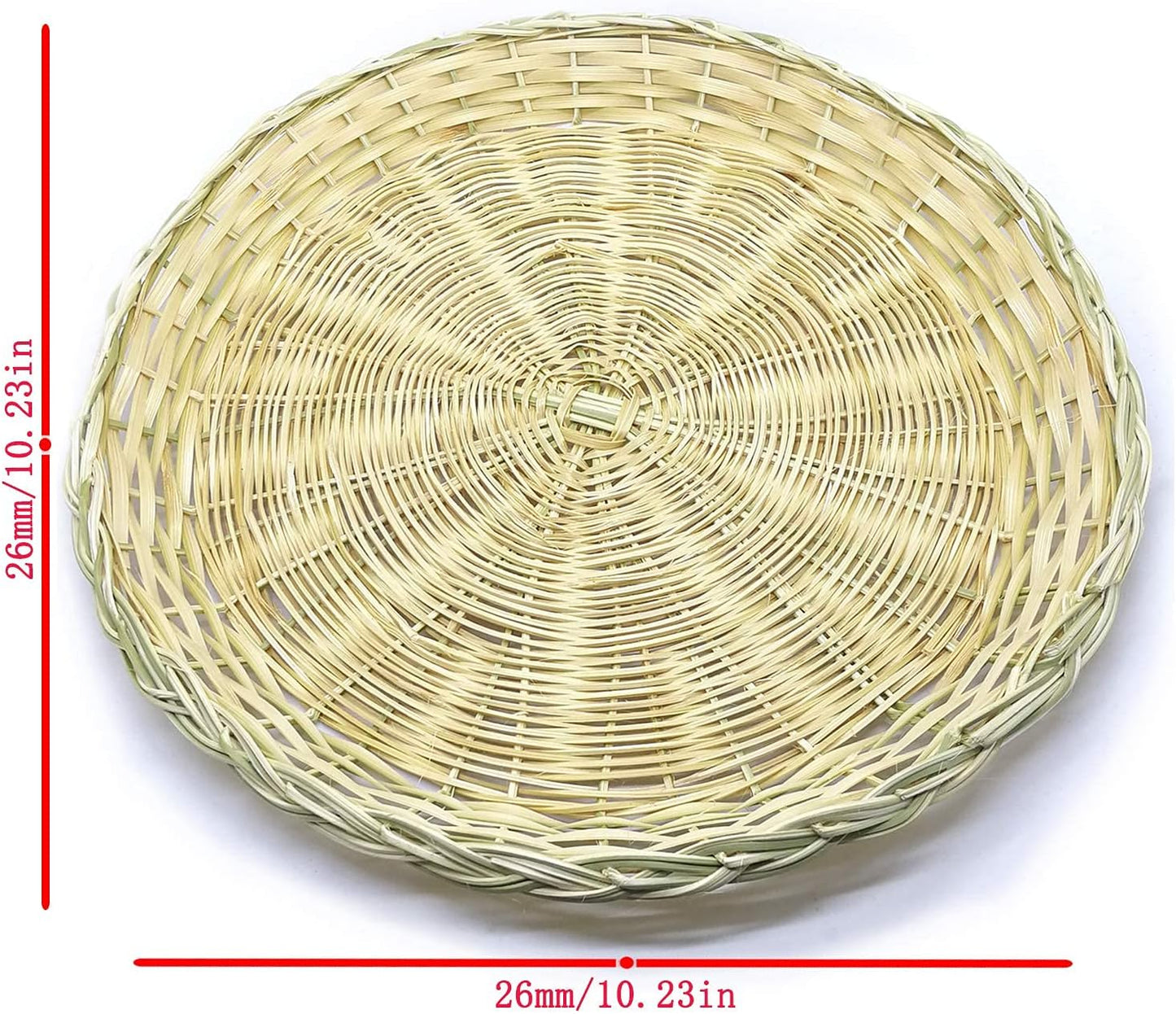 BB HOME, ZHONGER BHO Hand Weave Bamboo Paper Plate Holder, 10in Set of 4 for Picnic & Daily Dining