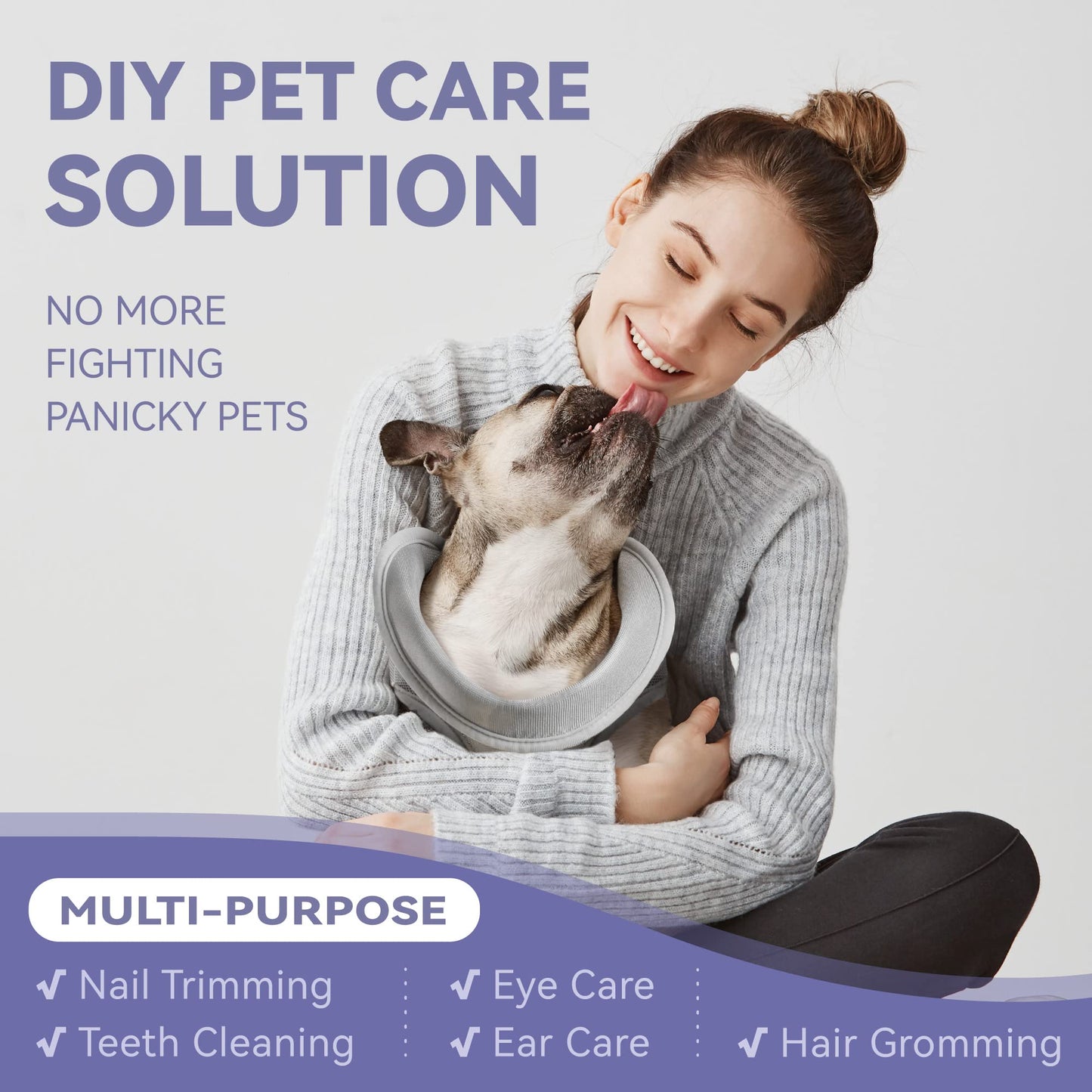Loflaze Dog Grooming Hammock Harness for Dogs & Cats with Pet Nail Clipper Trimmer - Cat Hanger Sling for Trimming Clipping Nails- Dog Hammock Restraint Bag for Small Medium Large pet （ Grey S ）