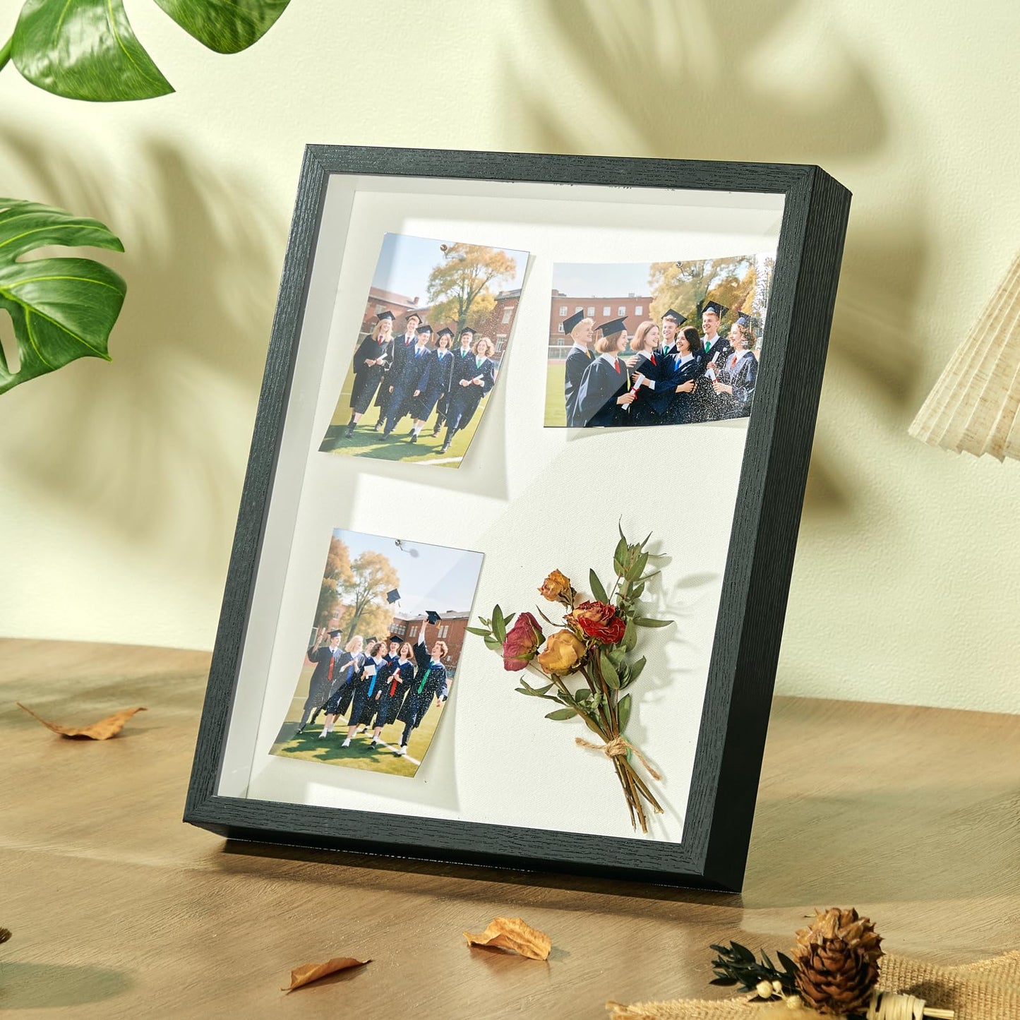 RTZQQIN 11x14 Shadow Box Display Case Picture Frame with Soft Linen Back, Large Deep Black Shadow Box 11x14 for Flowers Medal Display Case Jersey pet Graduation Memorabilia Baby Ltems Crafts Photos