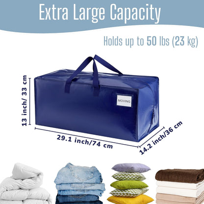 VENO Heavy Duty Moving Bags - Extra Large 2 Pack with Backpack Straps & Zippers | Ideal for College Dorm Essentials