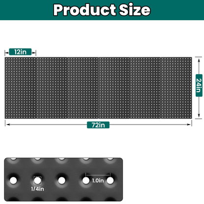 EVERHANGER Metal Pegboard Panels 24" x 12", Heavy Duty Steel Peg Boards for Garage, Pegboard Wall Organizer for Tool Storage and Organization, Black, 6 Pack
