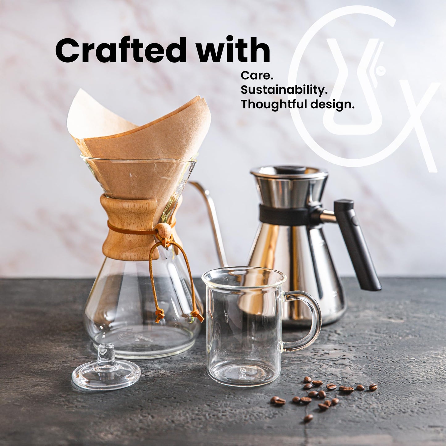 Chemex Pour-Over Glass Coffeemaker - Classic Series - 8-Cup - Exclusive Packaging