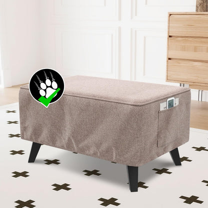 33"-34" 1 H.VERSAILTEX Ottoman Covers Slipcover Rectangle Fit Length Footrest Thick Durable Linen Look Piece Folding