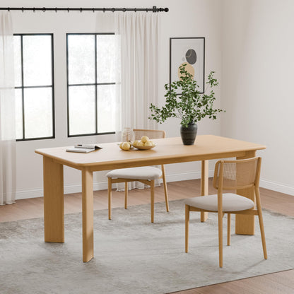 Casaphoria 67" Farmhouse Dining Table for 6，Wood Rectangular Living Room Table, Modern Kitchen Table with Sturdy Base & Thickened Tabletop, Easy to Assembly & Clean, Oak
