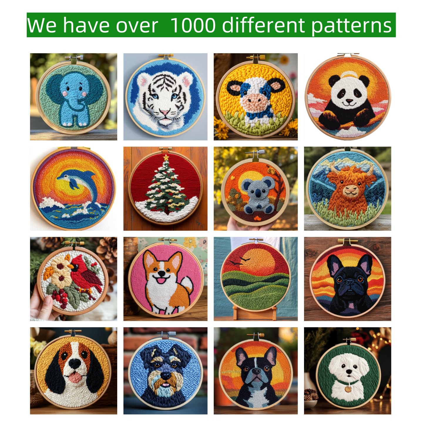 DIY Punch Needle Kits for Beginners Penguins Family with Snow Mountain with Hoop Punch Needle Starter Craft Embroidery Set Easy for Adults and Children Festival Gift and Decoration 20x20cm-1