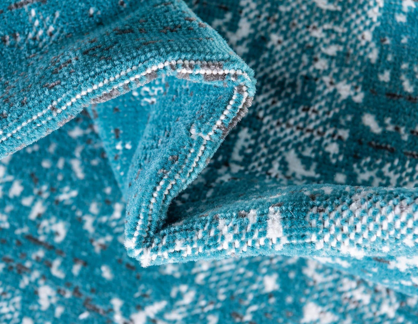 Unique Loom Aarhus Collection Vintage Border Area Rug (10' 0 x 13' 0 Rectangular, Teal/Ivory)