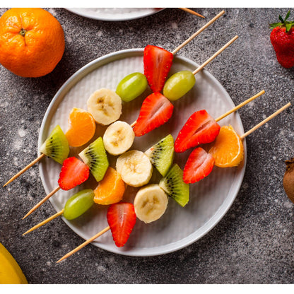 200 PCS Bamboo Skewers, 12 Inch Wooden Skewer for Appetizers, Fruit, Kebabs, Grilling Barbecue, Mini Burger, Sausage, Cocktail Picks for Drinks, Long Toothpicks, Food Sticks Natural, Kitchen Gadget