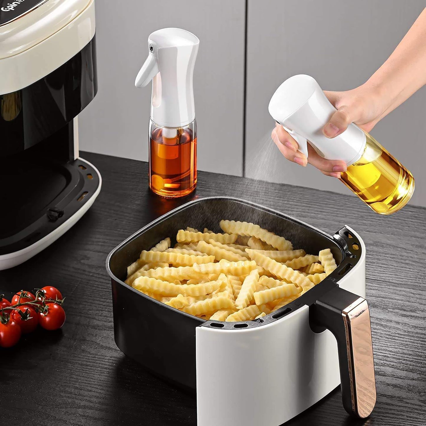 MyHome 101 Glass Oil Sprayer for Cooking - Olive Oil Mister Spray Bottle - 6.7 fl.oz - Air Fryer Accessories - Refillable Dispenser for Kitchen
