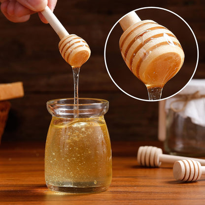 25 Pcs Mini Wooden Honey Sticks Dipper, 3 Inch Honey Spoons for Dispensing Honey