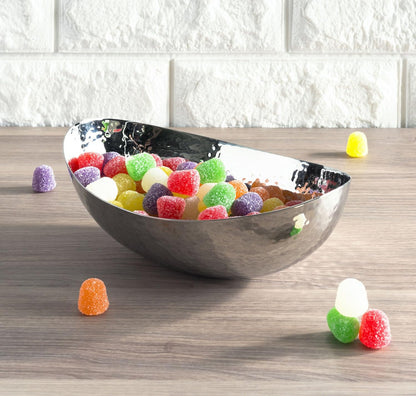 8" Oval Bowl, Stainless Steel, Silver