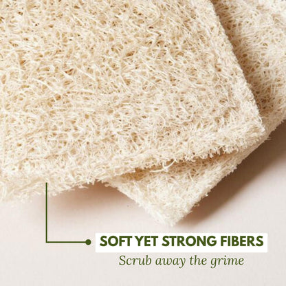 Miw Piw Natural Loofah Dish Sponge (Pack 30) Multipurpose Dish Sponges - 100% Biodegradable Compostable Dishwashing Scouring Pad Zero Waste (2.75" x 2.75" Each)