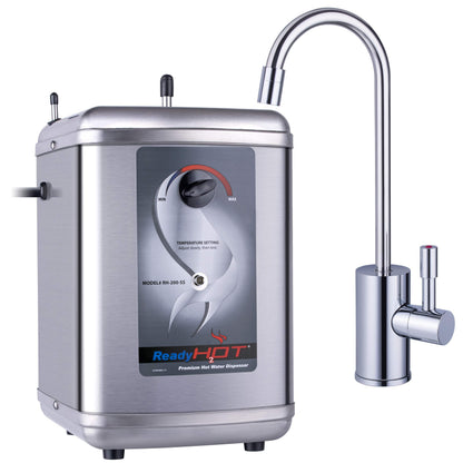 Ready Hot 41-RH-200-F570-CH Instant Hot Water Dispenser System, 2.5 Quarts Manual Dial Single Lever Hot Water Faucet, Polished Chrome