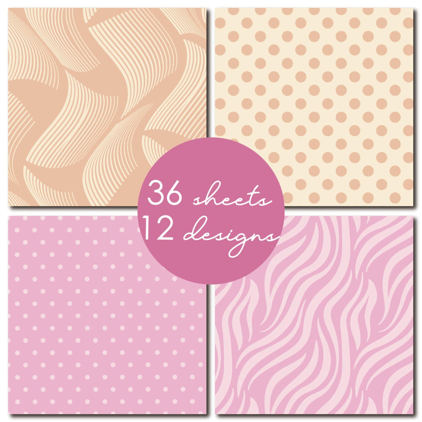 Desecraft 12x12 in Pastel Easter Scrapbooking Cardstock Decorative Paper - 36 Sheets - for Card Making Journaling Planner Origami Background Scrapbook Paper Scrapbook Materials Supplies