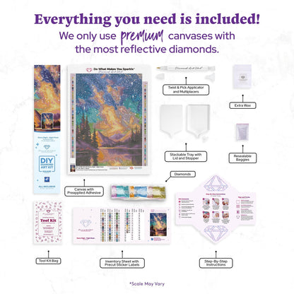 DIAMOND ART CLUB Starry Night - Night Music Diamond Painting Kit, Fun DIY Crafts for Adults, Square Diamond Art Canvas, 13" x 18" (33 cm x 46 cm)