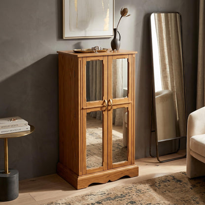 Hives & Honey Meadow Standing Jewelry Armoire Cabinet, Jewelry Storage Organizer with Top Flip Mirror, 2 Doors, 7 Drawers, Jewelry Chest, Jewelry Box for Necklace, Earring, Bracelet, Walnut