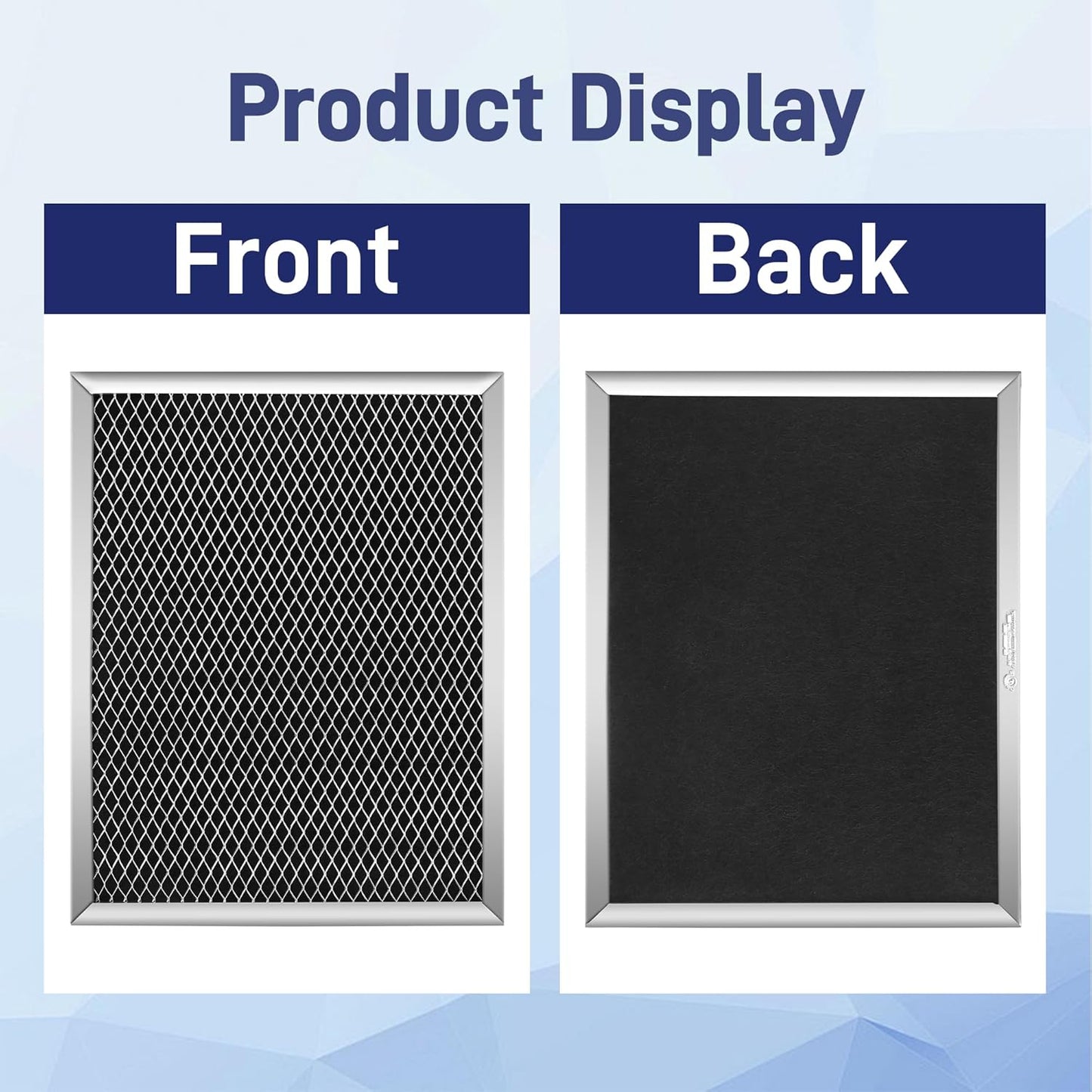 97007696 Range Hood Filter for Bro.an Range Hoods - Aluminum Mesh & Activated Carbon Cotton, 2 Pack, 8-3/4 x 10-1/2 x