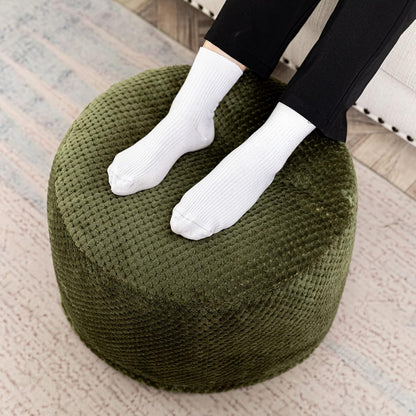 20x20x12 Inches Asuprui Pouf Ottoman Unstuffed Ottoman Foot Rest No Filler Soft Faux Fur Foot Stool Fuzzy Chair Floor