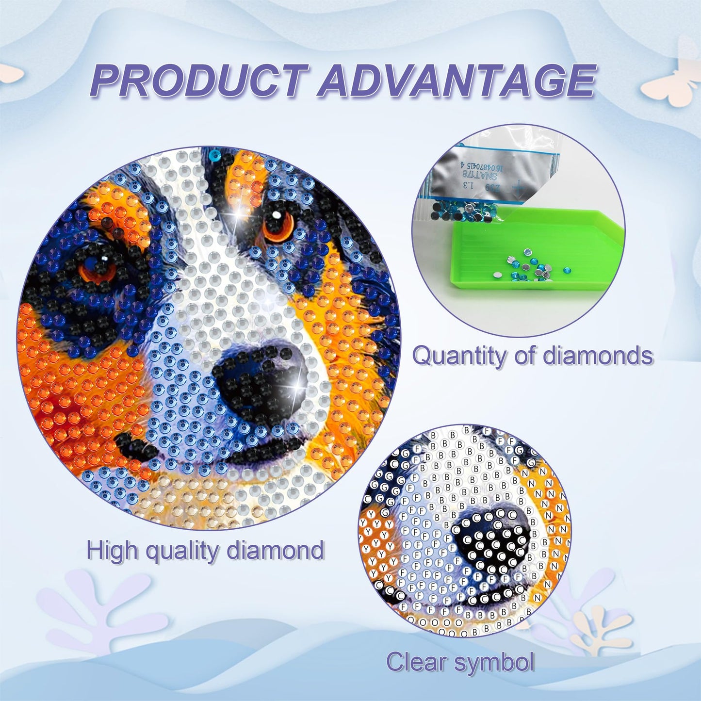 lesaonsy Diamond Art Kits for Kids, 4 Pack Set Diamond Painting Kits for Boys & Girls, Gem Art DIY Craft (Cat Dog Lion Owl)
