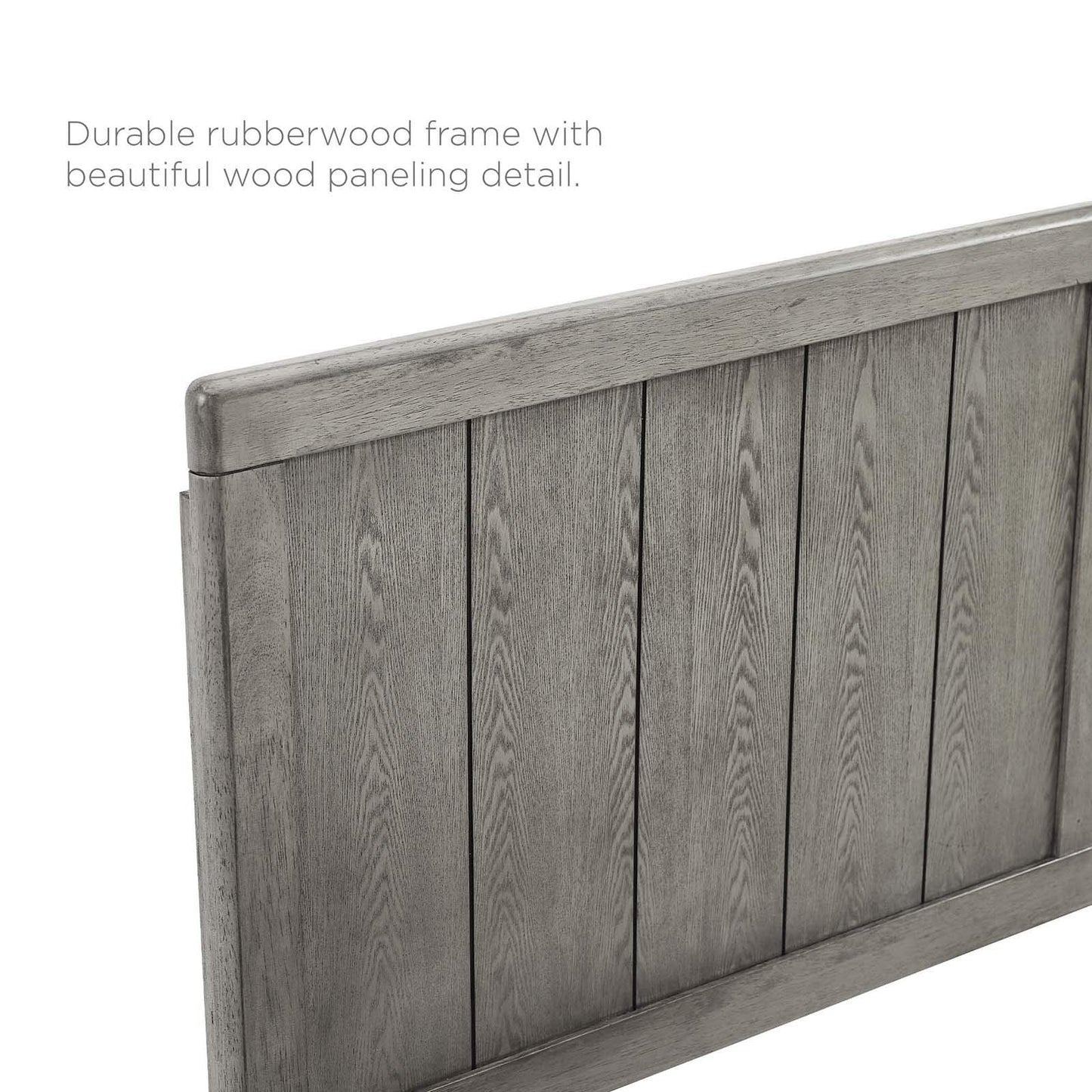 Modway MOD-6216-GRY Robbie Twin Wood Headboard, Gray