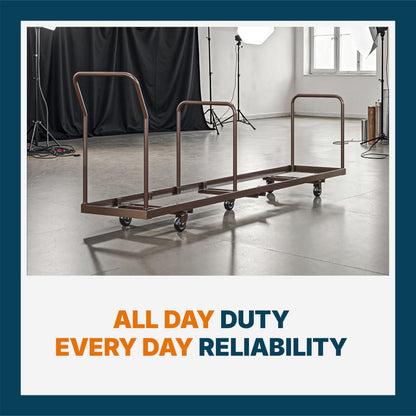 OEF Furnishings OEFDY-50 Folding Chair Dolly – Heavy-Duty Steel Cart (50-Chair Capacity, Vertical Stacking, Fits Most Standard Folding Chairs)