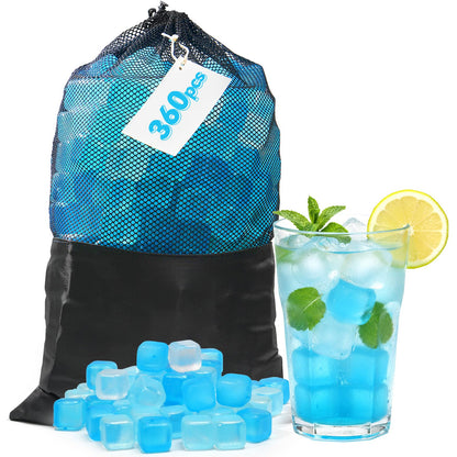 Nilpferd 360 Pack Reusable Ice Cubes for Drinks, BPA-Free Ice Packs for Lunch Boxes, Coolers, Refreezable Plastic Ice Cubes Without Diluting Drinks for Party Hosts & Outdoor Ice Baths Enthusiasts