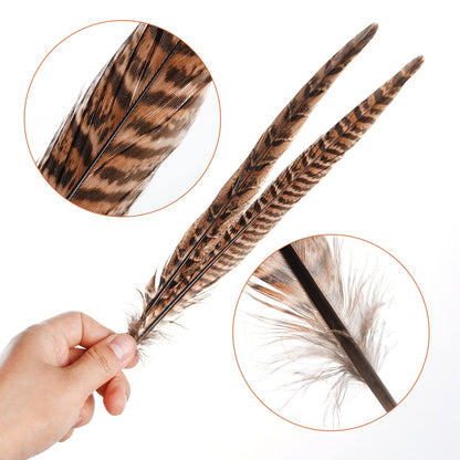 obmwang 27Pcs 25-30cm Natural Pheasant Feathers for DIY Craft Wedding Home Party Decorations
