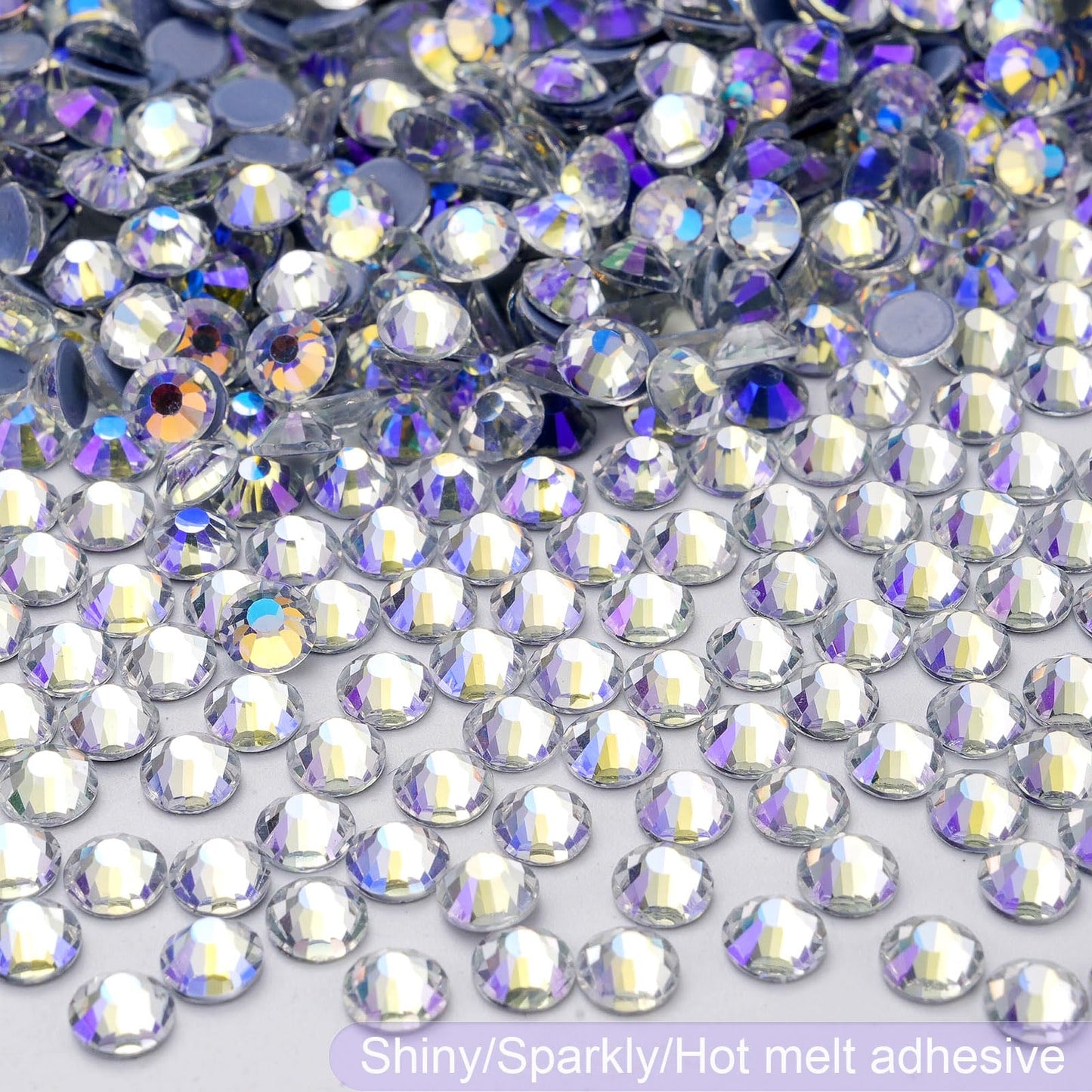 Meibite Hotfix Rhinestones Bulk, 14400PCS Moonlight Hot Fix Rhinestones for Clothes DIY Decoration Crafts, Moonlight, SS16, 3.8-4.0mm