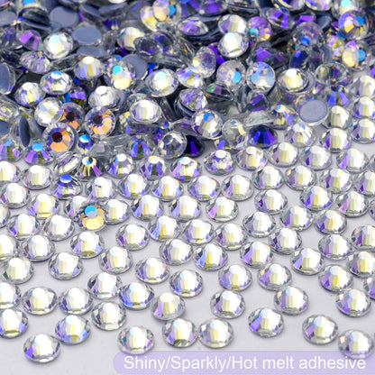 Meibite Hotfix Rhinestones Bulk, 14400PCS Moonlight Hot Fix Rhinestones for Clothes DIY Decoration Crafts, Moonlight, SS16, 3.8-4.0mm