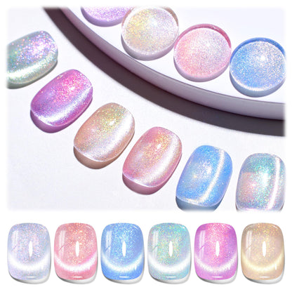 Beetles Halloween Gel Nail Polish Set – Wicked Mystic 8 Colors Gel Polish Kit, Gold Silver Black Green Blue Cat Eye Purple Red Glitter with Nail Art Accessories UV LED Soak Off Manicure Gift for Women