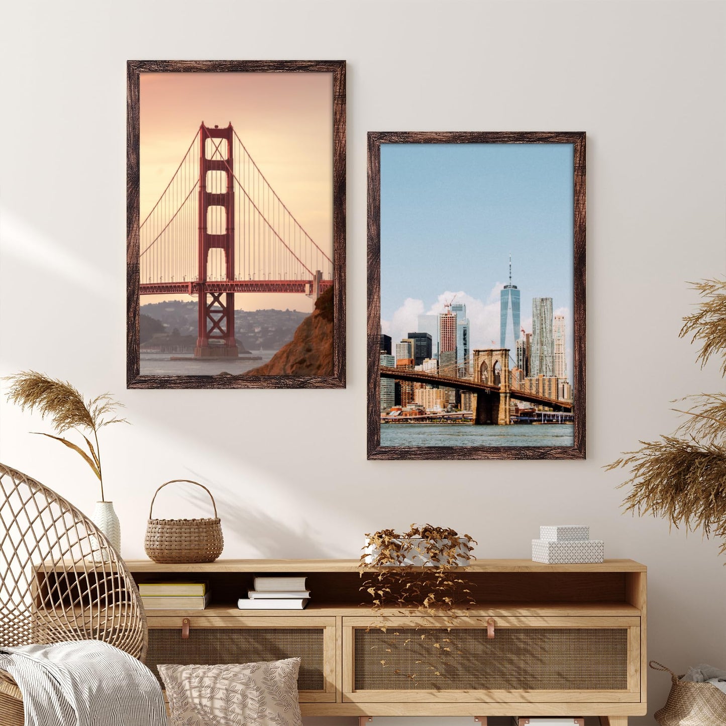 BESCRCL 20x30 Picture Frame Brown, Poster Frames Wall Hanging, Display Pictures 20 x 30 without Mat, 1 Pack