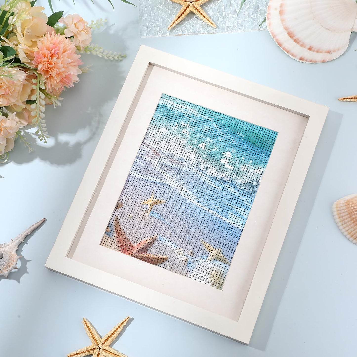 Frienda 6 Pcs Diamond Painting Kits 12 x 16 Inch DIY 5D Abstract Landscapes Diamond Art Full Round Drill Crafts for Adults Youth Beginners Numbers for Home Wall Decor Gifts (Pink Ocean)