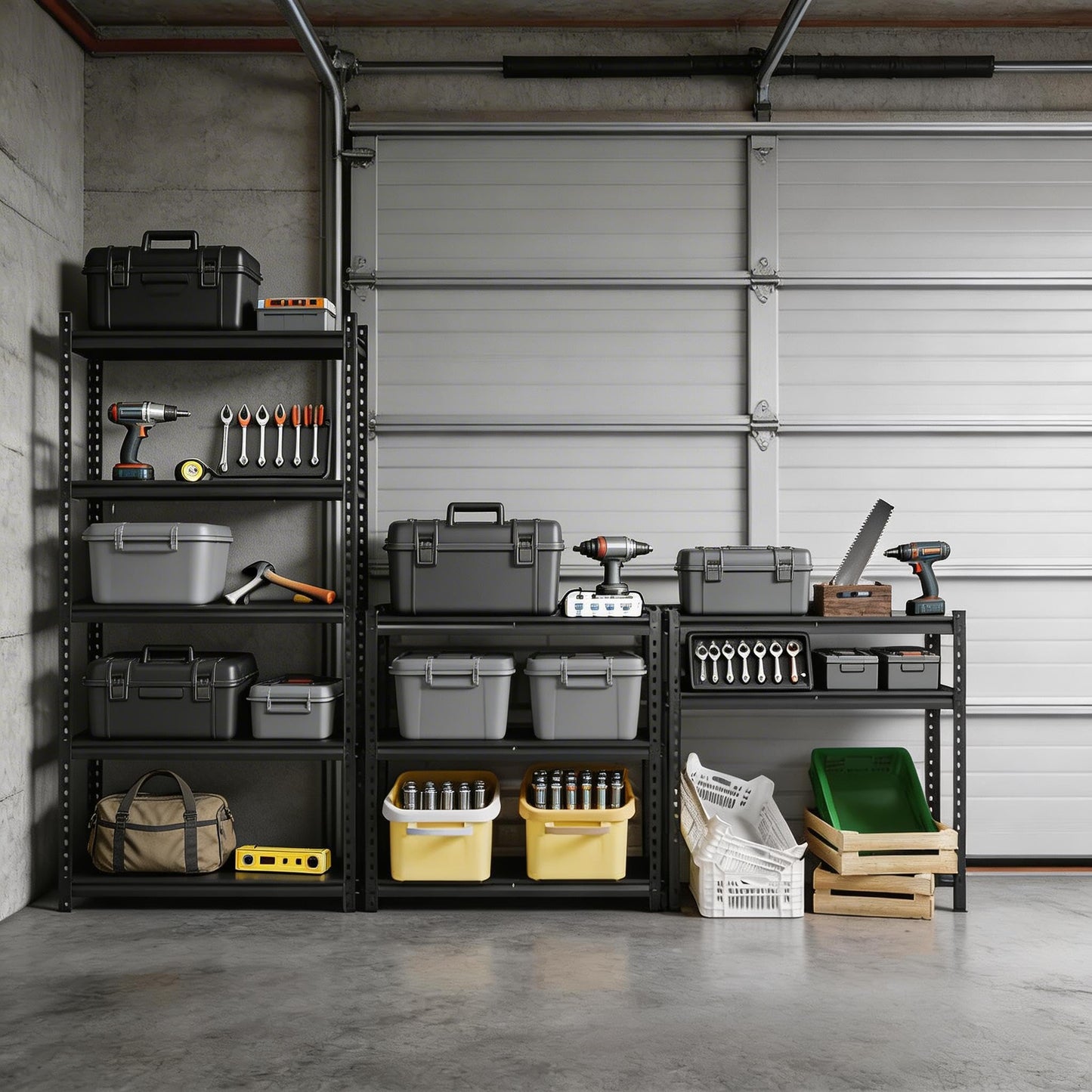 JoanKaren 2 in 1 5 Tier Garage Shelving Unit 36x16 in, 3850 LB Capacity Heavy Duty Steel Utility Shelves, Adjustable Industrial Storage Racks for Basement Closet Laundry Kitchen