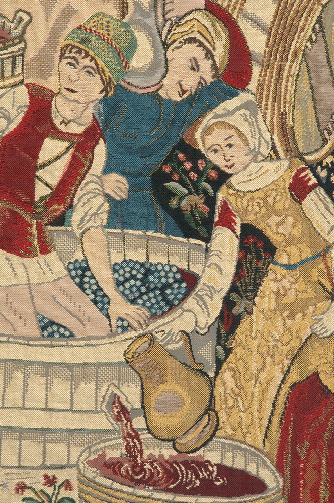 C Charlotte Home Furnishings Inc Vendages II Belgian Tapestry Wall Hanging | Viscose Cotton and Polyester Blend Wall Art | 69 in. x 105 in | Home Decor Accents