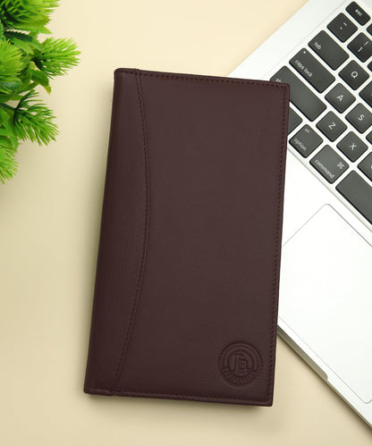 Leather Executive Business Credit Card Book Holder Professional Card Organizer -Clear Slots (Dark Brown)