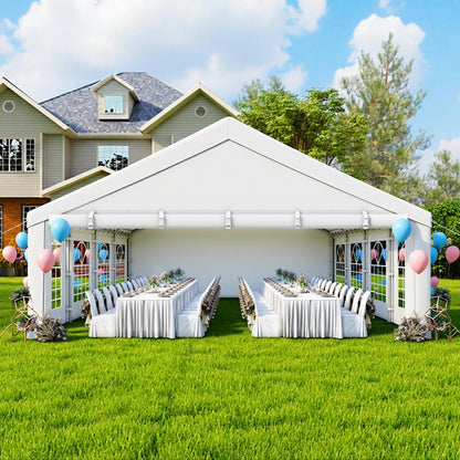 YITAHOME 20x30FT Party Tent Heavy Duty Wedding Event Shelters PVC Upgraded Galvanized Canopy with Large Roof Removable Sidewalls for Outdoor Weddings, BBQ Party Tent, White