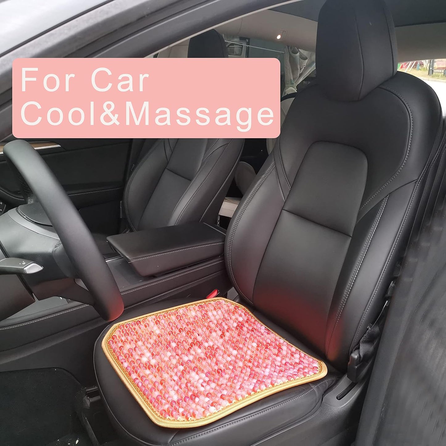 INCH EMPIRE Summer Cool Acrylic Pink Rosy, 678pcs Beads Car Seat Cover Office Home Chair Cushion