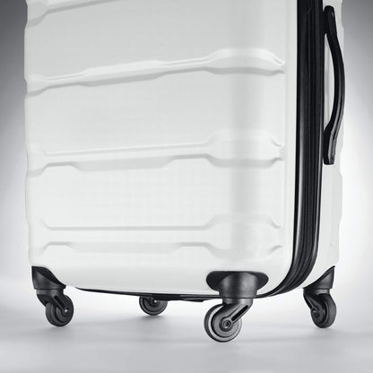 Samsonite Omni PC Hardside Expandable Luggage with Spinner Wheels, Checked-Large 28-Inch, White