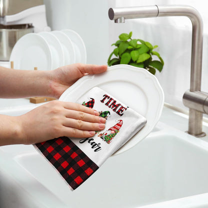 18 27 Inch Set 6 Christmas Kitchen Towels Dish Towels x Buffalo Plaid Kitchen Decor Winter Holiday Tea Towels Hand