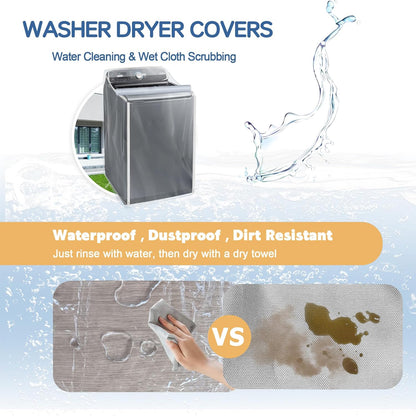 Washer and Dryer Covers - Waterproof and Dustproof Cover for Top Load & Front Load Machines, 29 x 28 x 43 Inches