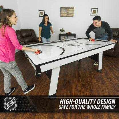 EastPoint Air Hockey Table - 80-Inch, White - LED Scoring & Stadium Sound for Home Arcade - Quick Table Tennis Conversion for Multi-Game Station - Smooth Coated Surface & Levelers for Gaming Stations