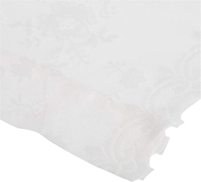 No. 918 Alison Floral Lace Sheer Kitchen Curtain Swag Pair, 58" x 38", Ivory