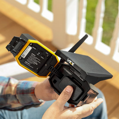 Vosker VKX Construction Pack Solar 4G LTE Security Camera, Wireless Outdoor Surveillance for Remote Construction Sites - No Wi-Fi Needed, SIM Card Included Night Vision, IP65 Weather-Resistant