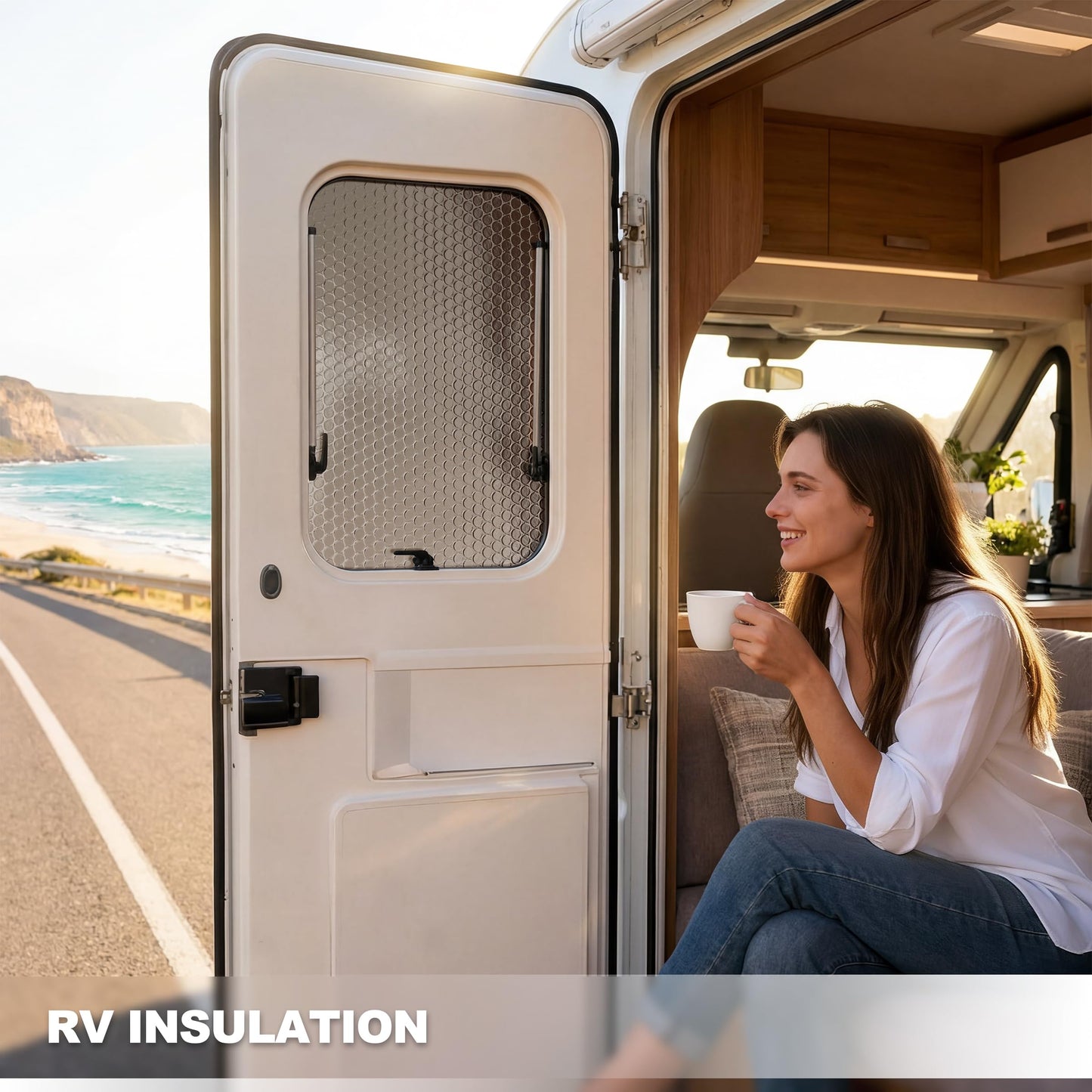AGHITG Reflective Insulation Foam,48" x 10 Ft Window Insulation for Summer Heat,Aluminum Foil Bubble Insulation Roll for Keep Heat,Window Insulation Kit for RV, Thermal Insulation Cover for Window.