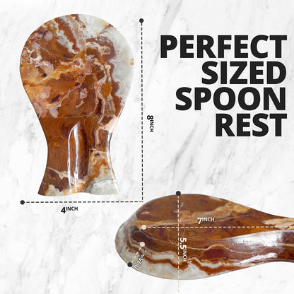 TheWolfard Luxury Handmade Multi Green Calcite Crystal Spoon Rest for Kitchen Counter, Best Spatula Holder for Kitchen Accessories & Housewarming Gifts.