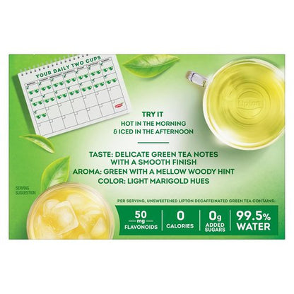 Lipton Decaffeinated Green Tea Bags - Unsweetened Teabags for Hot or Iced Tea | 40 Count