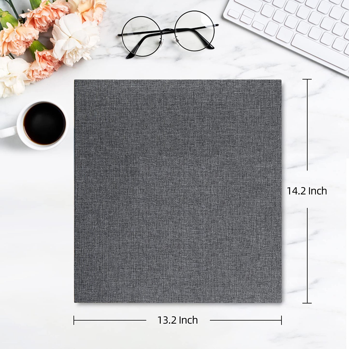 potricher Photo Album for 4x6 1000 Photos Linen Cover Extra Large Capacity Picture Book for Family Wedding Anniversary and Baby (Gray)